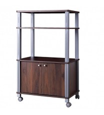 Microwave Rack Stand Rolling Storage Cart-Walnut