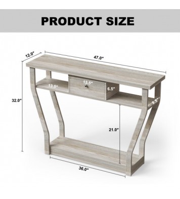 Modern Sofa Accent Table with Drawer