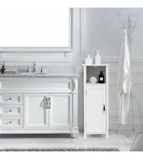 1-Door Freestanding Bathroom Cabinet with Open Shelf