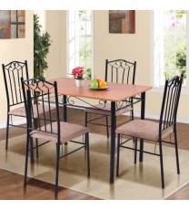 5 Pieces Dining Set Wooden Table and 4 Cushioned Chairs