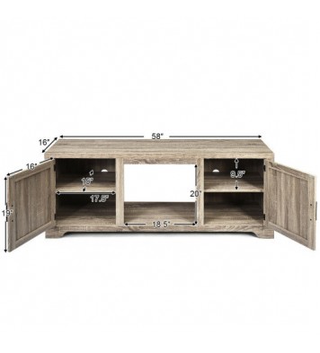 65 Inch Media Component TV Stand with Adjustable Shelves