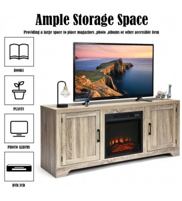 65 Inch Media Component TV Stand with Adjustable Shelves