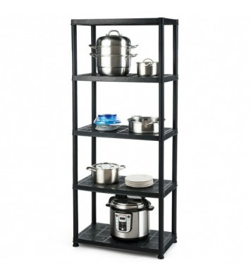 5-Tier Storage Shelving Freestanding Heavy Duty Rack in Small Space or Room Corner