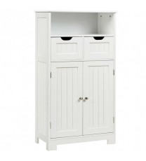 Bathroom Wooden Side Cabinet  with 2 Drawers and 2 Doors-White