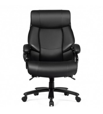 Big & Tall 400lb PU Leather Massage Office Chair-Black