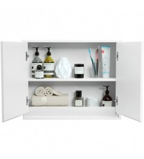 2-Door Wall-Mounted Bathroom Mirrored Medicine Cabinet