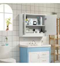 2-Door Wall-Mounted Bathroom Mirrored Medicine Cabinet