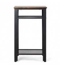 3-Tier Industrial End Table with Metal Mesh Storage Shelves