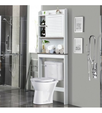 3-Tier Bathroom Over-the-toilet Storage Cabinet with Adjustable Shelves