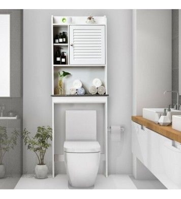 3-Tier Bathroom Over-the-toilet Storage Cabinet with Adjustable Shelves