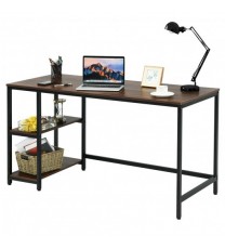 47"/55" Computer Desk Office Study Table Workstation Home with Adjustable Shelf Rustic Brown-M