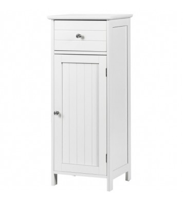 Wooden Bathroom Floor Storage Cabinet with Drawer and Shelf