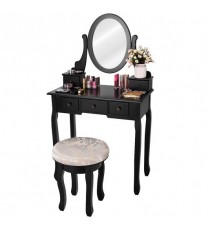 Vanity Makeup Table Set Bedroom Furniture with Padded Stool