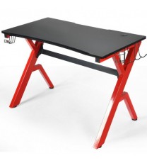 Ergonomic Gaming Desk with Carbon Fiber Surface and R-Shape Steel Frame