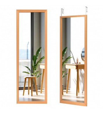 Wood Frame Full Length Hanging Mirror-Golden