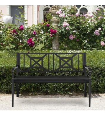 Patio Garden Bench with Powder Coated Steel Frame