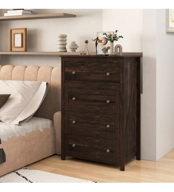 4 Drawer Dresser for Closet Hallway Living Room Nursery-Brown