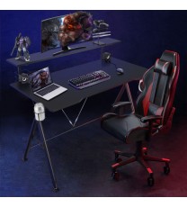 E-Sports Gaming Desk with Monitor Shelf and Cup Holder