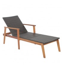 Patio Rattan Lounge Chair with 4-Position Adjustable Backrest