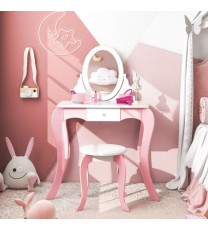 Pretend Kids Vanity Set with 360?° Rotatable Mirror and Play Accessories