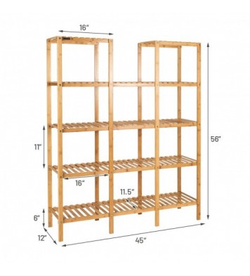 Multifunctional Bamboo Shelf Flower Plant Display Stand