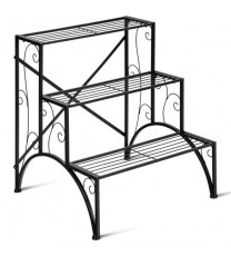 3-Tier Metal Plant Rack Garden Shelf in Stair Style