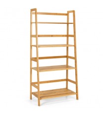 4-Tier Bamboo Bookshelf Ladder Shelf Plant Stand Rack-Natural