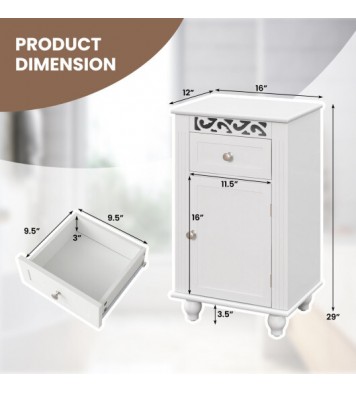 Bathroom Floor Storage Cabinet Organizer with Drawer