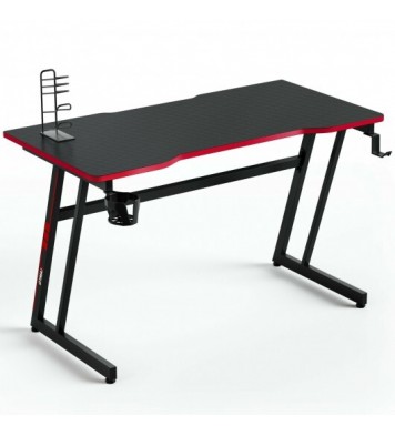 47.5 Inch Z-Shaped Computer Gaming Desk with Handle Rack-Red