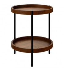 2-Tier Retro End Table with Bottom Shelf