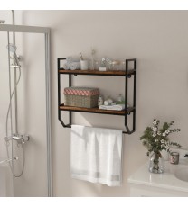 Over the Toilet Shelf Wall Mounted with Metal Frame for Bathroom