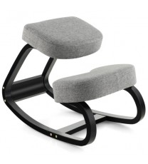 Rocking Ergonomic Kneeling Chair with Padded Cushion for Home Office-Gray