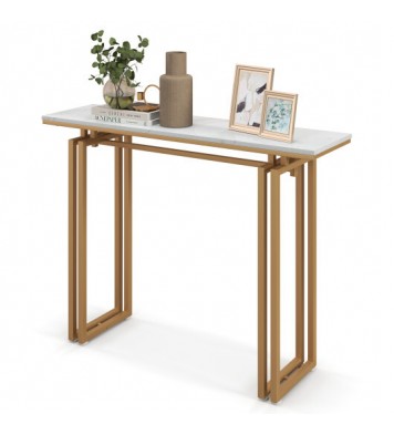 43.5 Inch Console Table with Heavy-duty Metal Frame-Golden