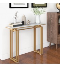 43.5 Inch Console Table with Heavy-duty Metal Frame-Golden