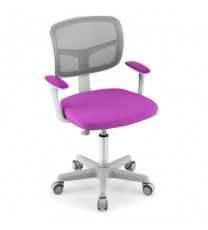 Adjustable Desk Chair with Auto Brake Casters for Kids-Purple