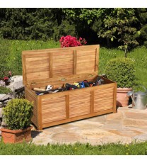 47 Gallon Acacia Wood Storage Bench Box for Patio Garden Deck