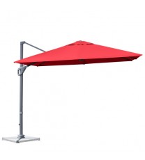 10 x 10 Feet Patio Offset Cantilever Umbrella with Aluminum 360-degree Rotation Tilt-Wine