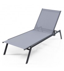 Outdoor Adjustable Chaise Lounge Chair with Lay Flat Position and Quick-Drying Fabric