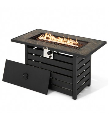 42 Inch 50000 BTU Propane Fire Pit Table with Ore Powder Surface