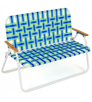 2-Person Folding Chair with Armrest for Backyard