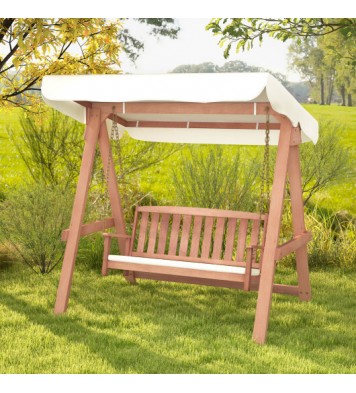 Outdoor 2-Seat Swing Bench w/ith A Frame and Sturdy Metal Hanging Chainsx