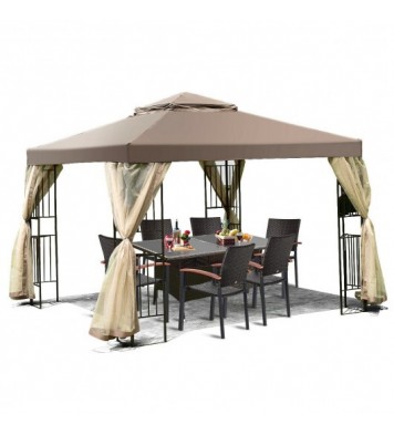 10 Feet x 10 Feet Awning Patio Screw-free Structure Canopy Tent