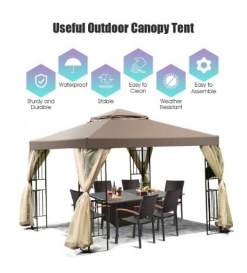 10 Feet x 10 Feet Awning Patio Screw-free Structure Canopy Tent