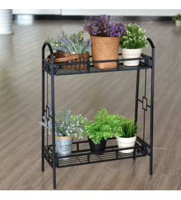 2-Tier Heavy Duty Metal Flower Plant Stand