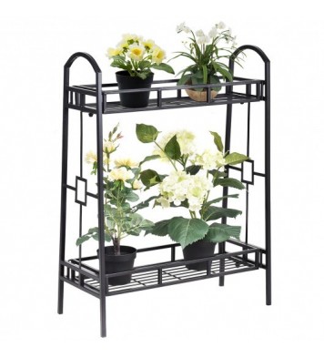 2-Tier Heavy Duty Metal Flower Plant Stand