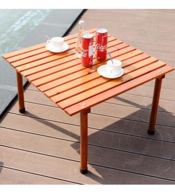 Folding Wooden Camping Roll Up Table with Carrying Bag for Picnics and Beach