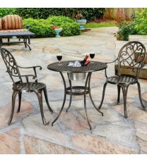 3 Pieces Outdoor Set Patio Bistro with Attached Removable Ice Bucket