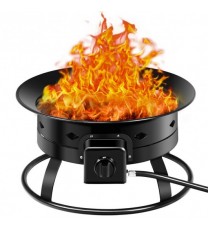 58 000BTU Firebowl Outdoor Portable Propane Gas Fire Pit with Cover and Carry Kit