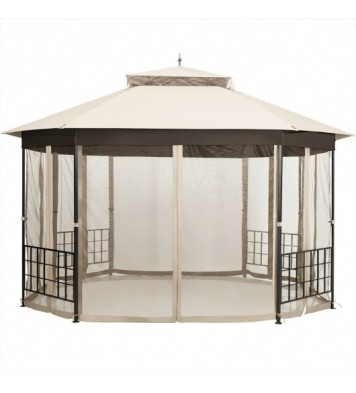 10'x 12' Octagonal Patio Gazebo-Brown