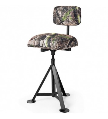 Swivel Hunting Chair Tripod Blind Stool with Detachable Backrest